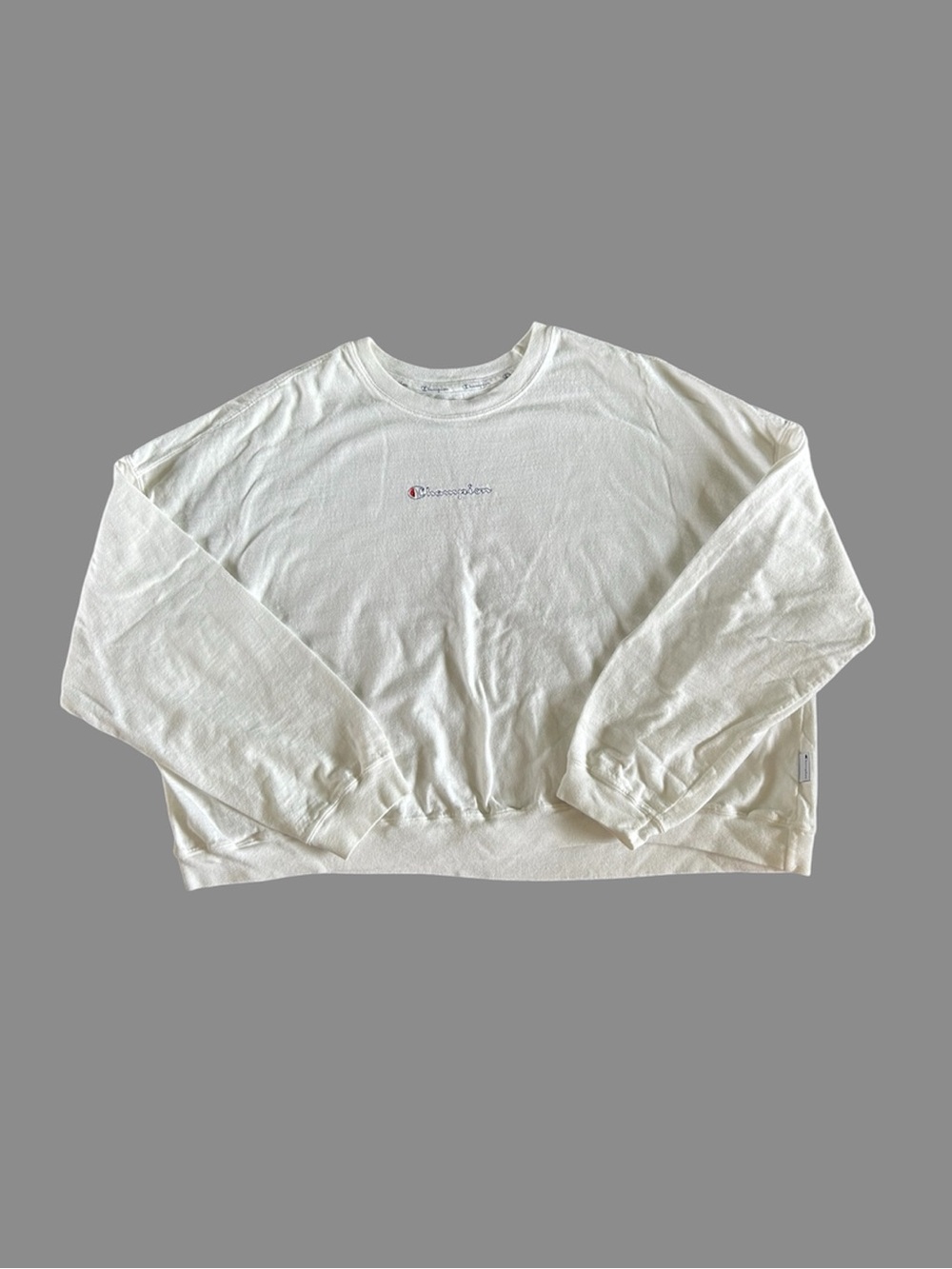[Champion] Embroidered White Long Sleeve